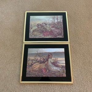 Two Pictures with Gold Frames